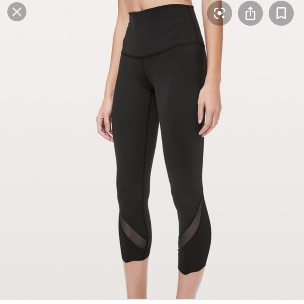 Lululemon scallop mesh leggings black